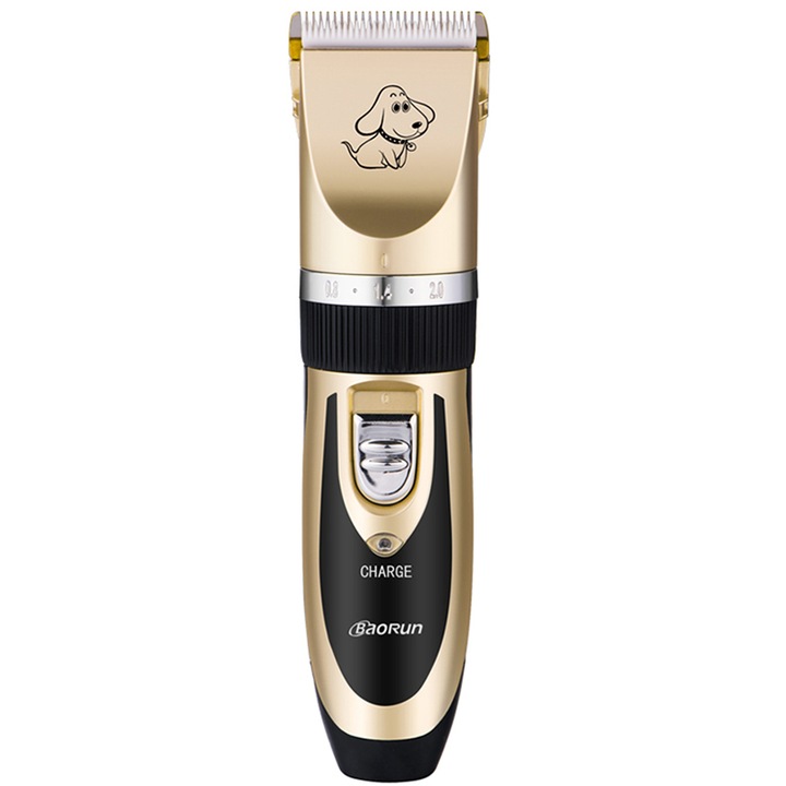 Aparat de tuns pisici si caini, Baorun, P2, reincarcabil, Negru / Auriu