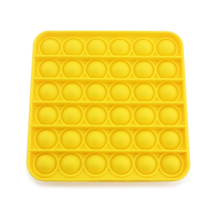 Jucarie senzoriala silicon Mappy Pop it - Patrata, Galben