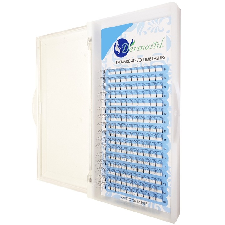 Gene false 4D, Dermastil, fir cu fir, 0.10 D Mix, matase prefabricata/sintetic, negru