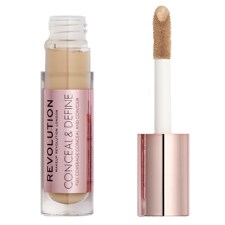 Makeup Revolution Conceal & Define folyékony korrektor, 4 g, C10