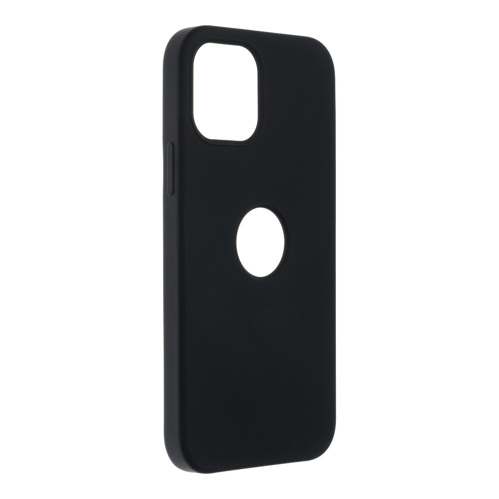 Husa Forcell Silicone Case for IPHONE 12 / 12 PRO black (with hole)