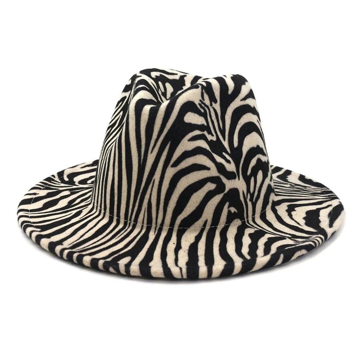 Palarie dama, bej, imprimeu zebra, marime universala, Olie, Pursehuit