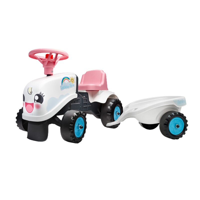 Tractor pentru copii Falk cu remorca, roz
