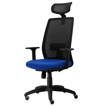 Scaun ergonomic de birou TRAFFIC CHAIRS CONCEPT, mesh Negru, sezut ALBASTRU INCHIS, spatar si tetiera mesh, brate reglabile, mecanism multiblock, role gumate, suport lombar reglabil Scaun ergonomic de birou TRAFFIC CHAIRS CONCEPT, mesh Negru, sezut ALBASTRU INCHIS, spatar si tetiera mesh, brate reglabile, mecanism multiblock, role gumate, suport lombar reglabil
