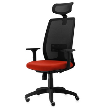 Scaun ergonomic de birou TRAFFIC CHAIRS CONCEPT, mesh Negru, sezut PORTOCALIU INCHIS, spatar si tetiera Mesh, brate reglabile,mecanism multiblock,role gumate, suport lombar reglabil Scaun ergonomic de birou TRAFFIC CHAIRS CONCEPT, mesh Negru, sezut PORTOCALIU INCHIS, spatar si tetiera Mesh, brate reglabile,mecanism multiblock,role gumate, suport lombar reglabil
