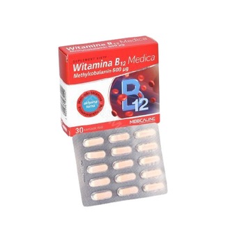Supliment alimentar Medicaline Vitamina B12 500mcg, 30 Capsule Supliment alimentar Medicaline Vitamina B12 500mcg, 30 Capsule