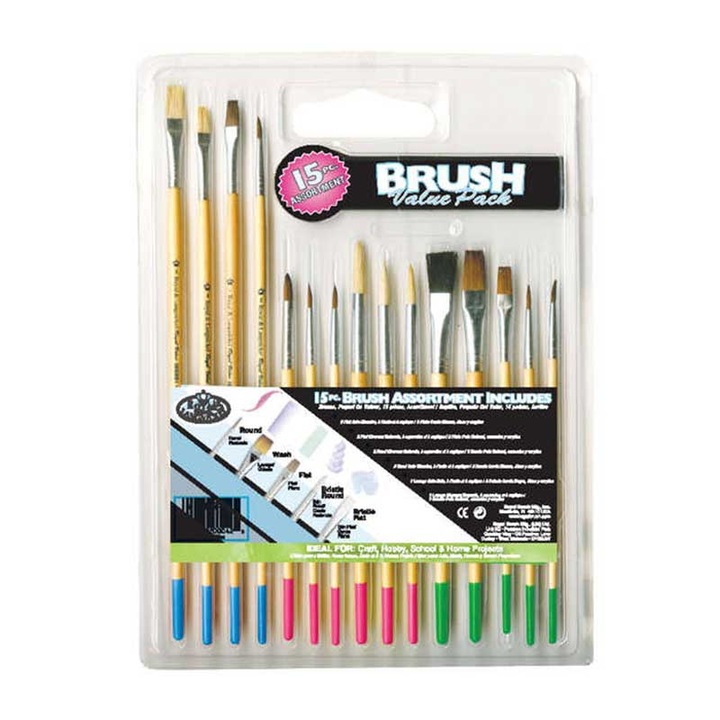 Set 15 pensule scolare, RART-15, Royal Langnickel