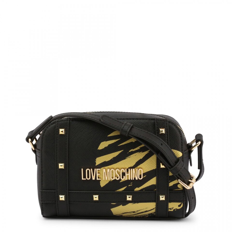 Geanta crossbody, dama, Love Moschino, JC4074PP1CLG1, Negru/Auriu