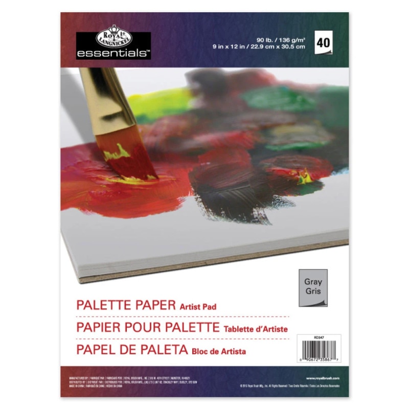 Palete de unica folosinta pentru culori acrilice si ulei, gri, RD347 Royal