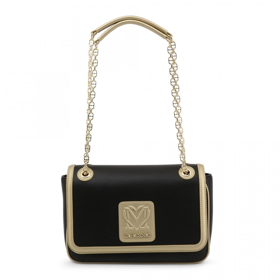 Geanta de umar, dama, Love Moschino, JC4111PP1CLK1, Negru/Auriu