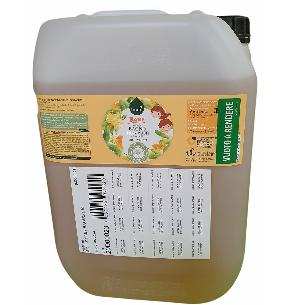 Gel de dus cu esenta de mandarine pentru copii 10 L Biolu