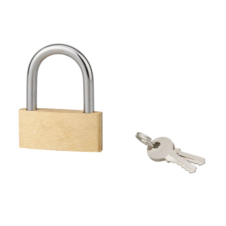 Lacat cu cheie BASIC 50 mm, toarta otel, Serruprix