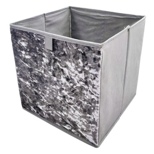 Cutie depozitare pliabila cu detaliu catifea, 30x30x30cm