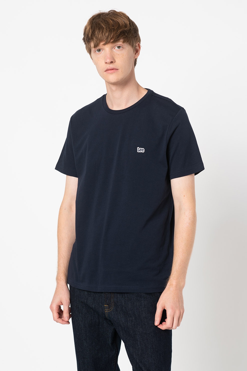 Lee, Tricou de bumbac cu aplicatie logo, Bleumarin