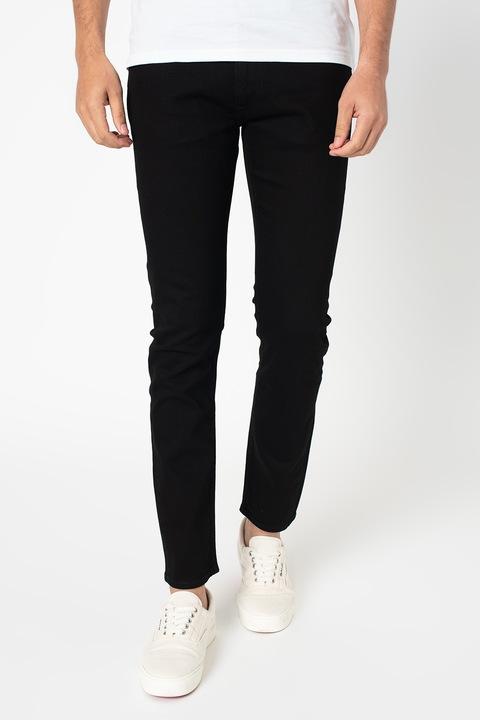 Lee, Blugi slim fit conici Luke, Negru