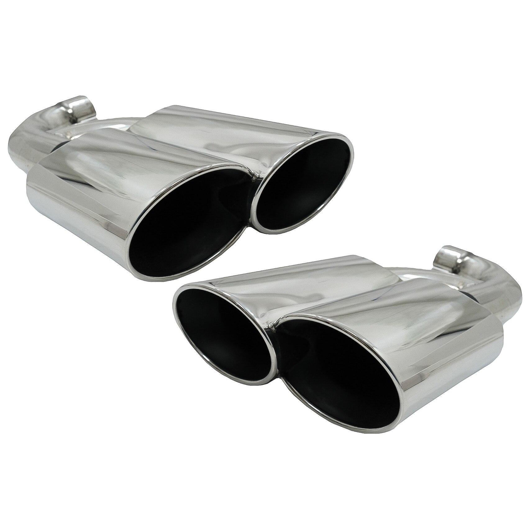 Set 2 Tobe Ornamente Sistem de Evacuare compatibil cu Porsche Cayenne I Facelift SUV 9PA1 V8 (2007-2010) Crom (TY-PO9PAV8)