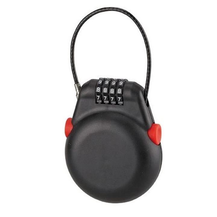 Lacat cu cifru, Multicable, cablu retractabil 1 m