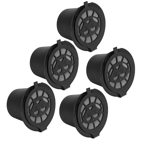 Set 5x Capsule Cafea Reincarcabile, Compatibile Nespresso, OEM, negru