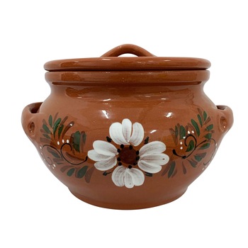 Oala din ceramica de Arges realizata manual, Argcoms, Sarmale, Cu capac, Pictura florala, Mare Oala din ceramica de Arges realizata manual, Argcoms, Sarmale, Cu capac, Pictura florala, Mare