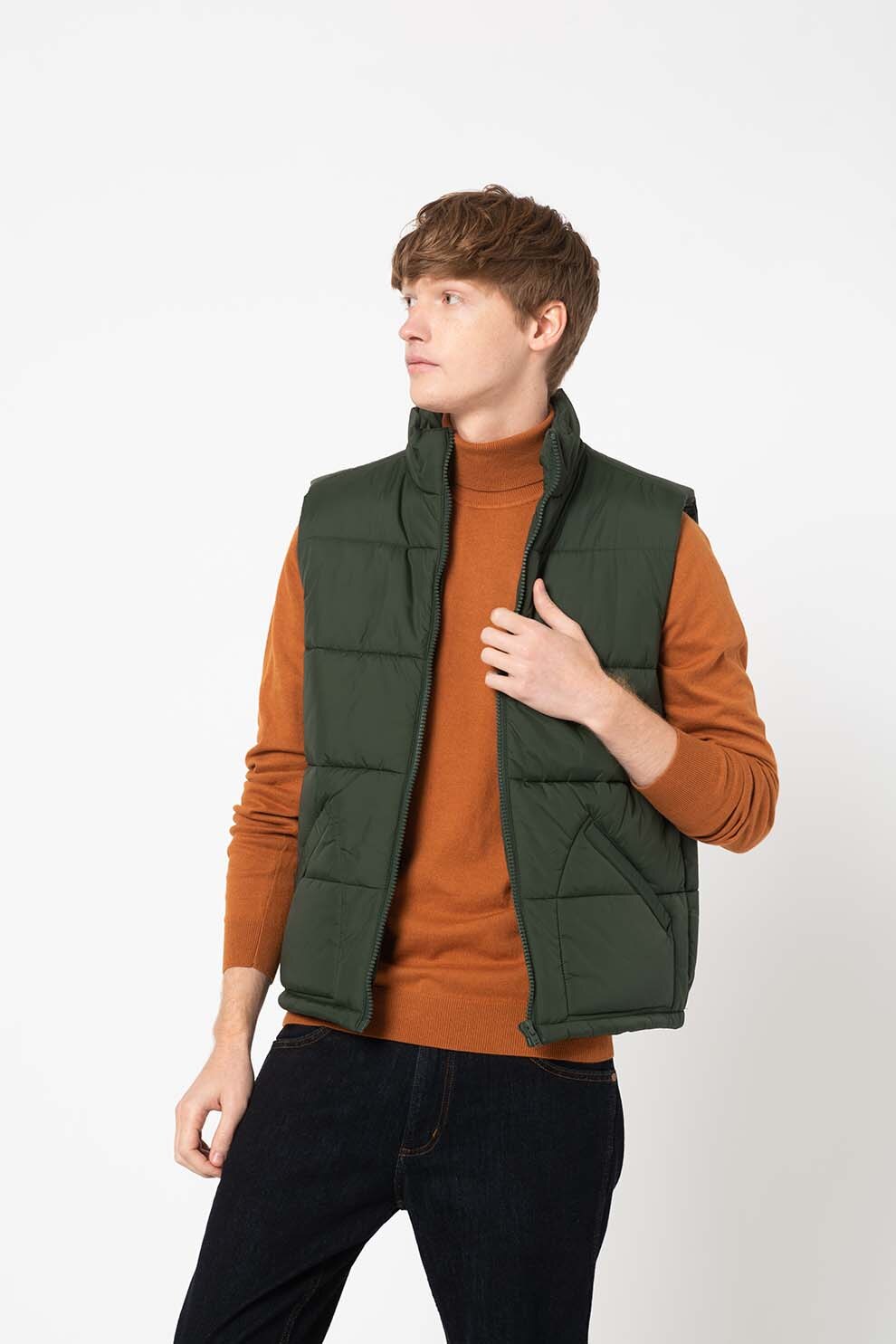 Wrangler, Vesta matlasata cu fermoar The Vest, Verde forest