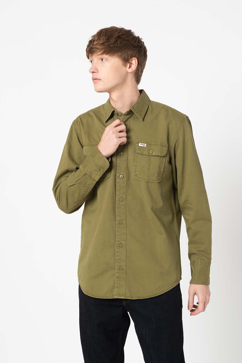 Wrangler, Camasa cu buzunare pe piept Casey Jones, Verde oliv