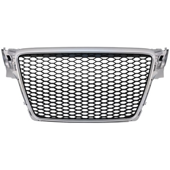 Grila Centrala Fara Emblema compatibil cu AUDI A4 B8 (2007-2012) Limousine Avant RS Design Argintiu (FGAUA4B8RSS) Grila Centrala Fara Emblema compatibil cu AUDI A4 B8 (2007-2012) Limousine Avant RS Design Argintiu (FGAUA4B8RSS)