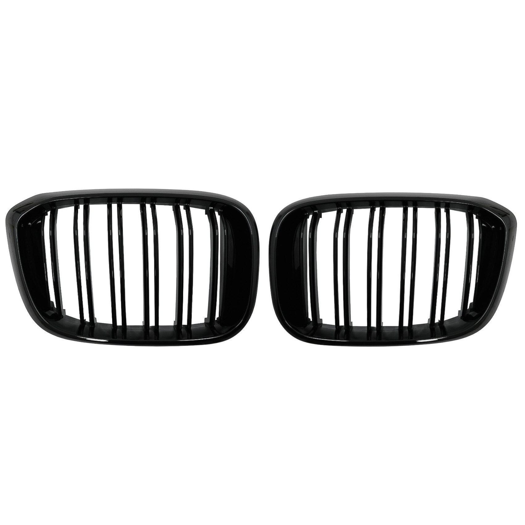 Central Kidney Grilles suitable for BMW X3 G01 (11.2017-up) X4 G02 (02.2018-up) Double Stripe M Design Piano Black
