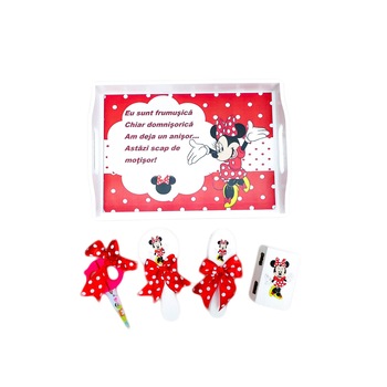 Set taiere mot cinci piese Minnie, culoare rosie Set taiere mot cinci piese Minnie, culoare rosie