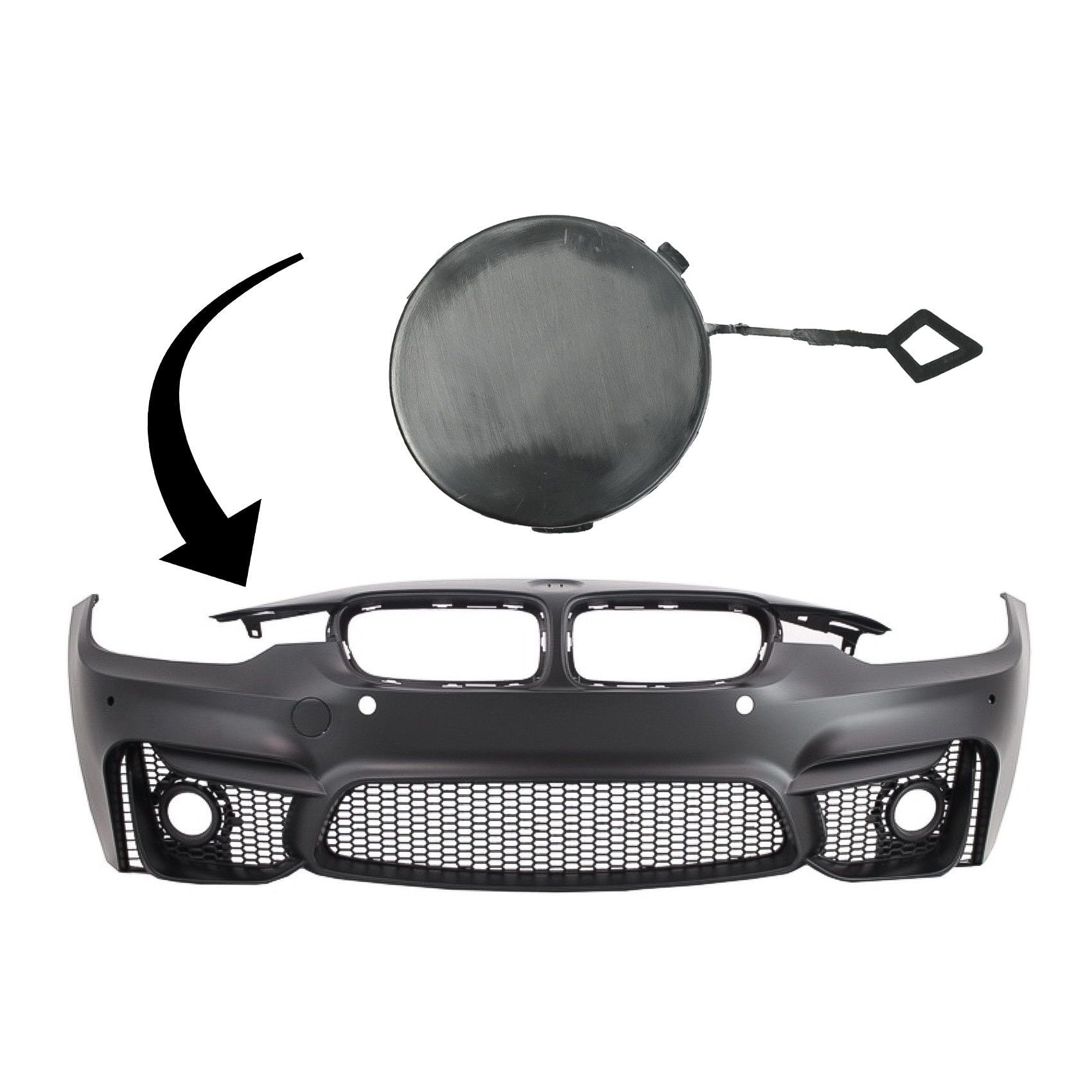 Capac Carlig Remorcare compatibil cu BMW Seria 3 F30 (2011-2019) doar Bara Fata EVO Design (THCFBBMF30EVO)