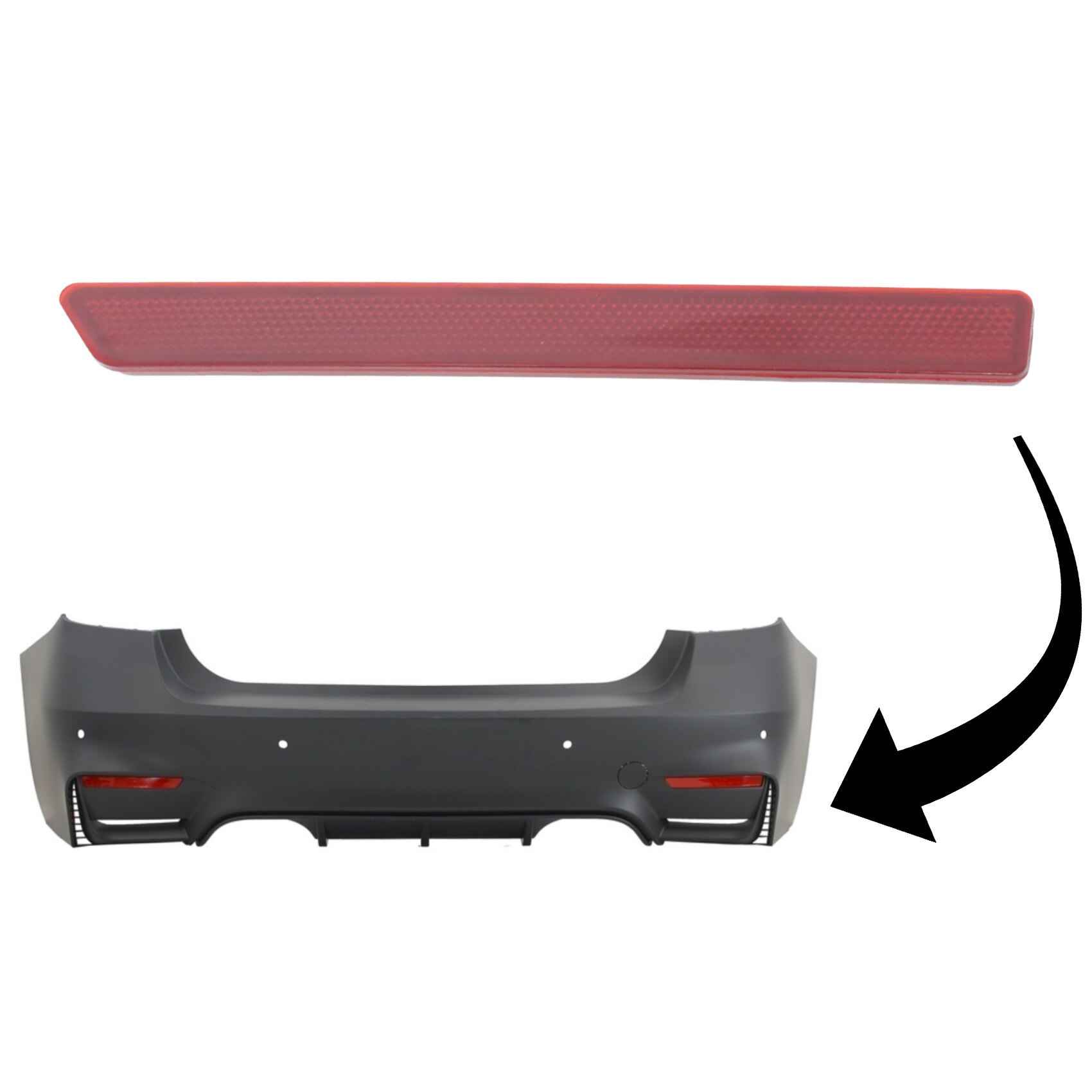 Reflectorizant Catadioptru compatibil cu BMW Seria 3 F30 (2011-2019) doar Bara Spate EVO Design partea dreapta (RBRBMF30EVOR)