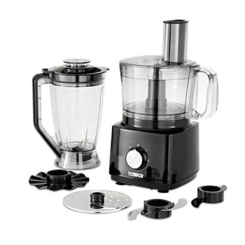 Robot de bucatarie Tower T18007BLK, Putere 750W, Tocare, Pasare, Amestecare, Razuire, Capacitate 2 Litri Robot de bucatarie Tower T18007BLK, Putere 750W, Tocare, Pasare, Amestecare, Razuire, Capacitate 2 Litri