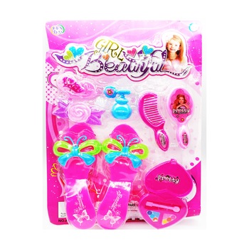Set frumusete fetite, Beautiful Girl,multicolor, cu saboti, 3 ani + Set frumusete fetite, Beautiful Girl,multicolor, cu saboti, 3 ani +