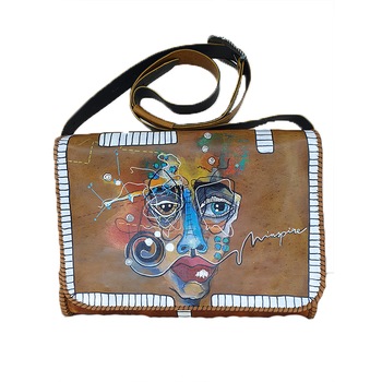 Geanta pentru laptop din piele, handmade, AG Design, multicolor, dimensiune 36/28/10.5 cm Geanta pentru laptop din piele, handmade, AG Design, multicolor, dimensiune 36/28/10.5 cm