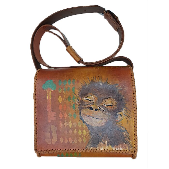 Poseta din piele, culoare maro, AG Design, dimensiune 25/24/10