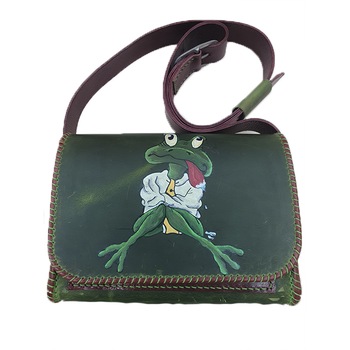 Poseta din piele, AG Design, culoare verde, dimensiune 26/20/9 cm Poseta din piele, AG Design, culoare verde, dimensiune 26/20/9 cm