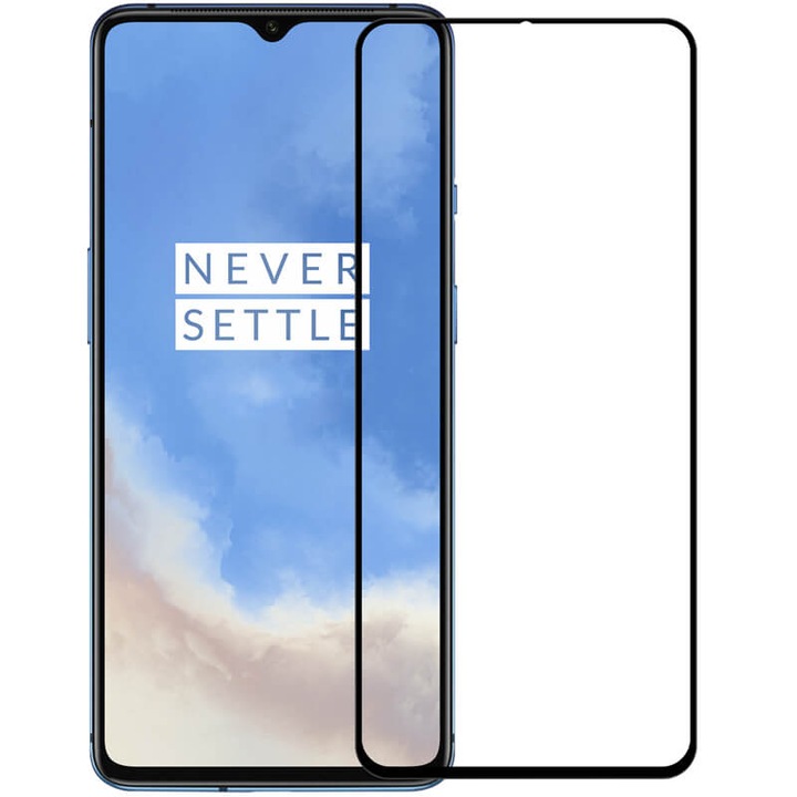 Стъклен Протектор, за OnePlus 7T, 9D Технология, Full Glue, Full Cover, Черен