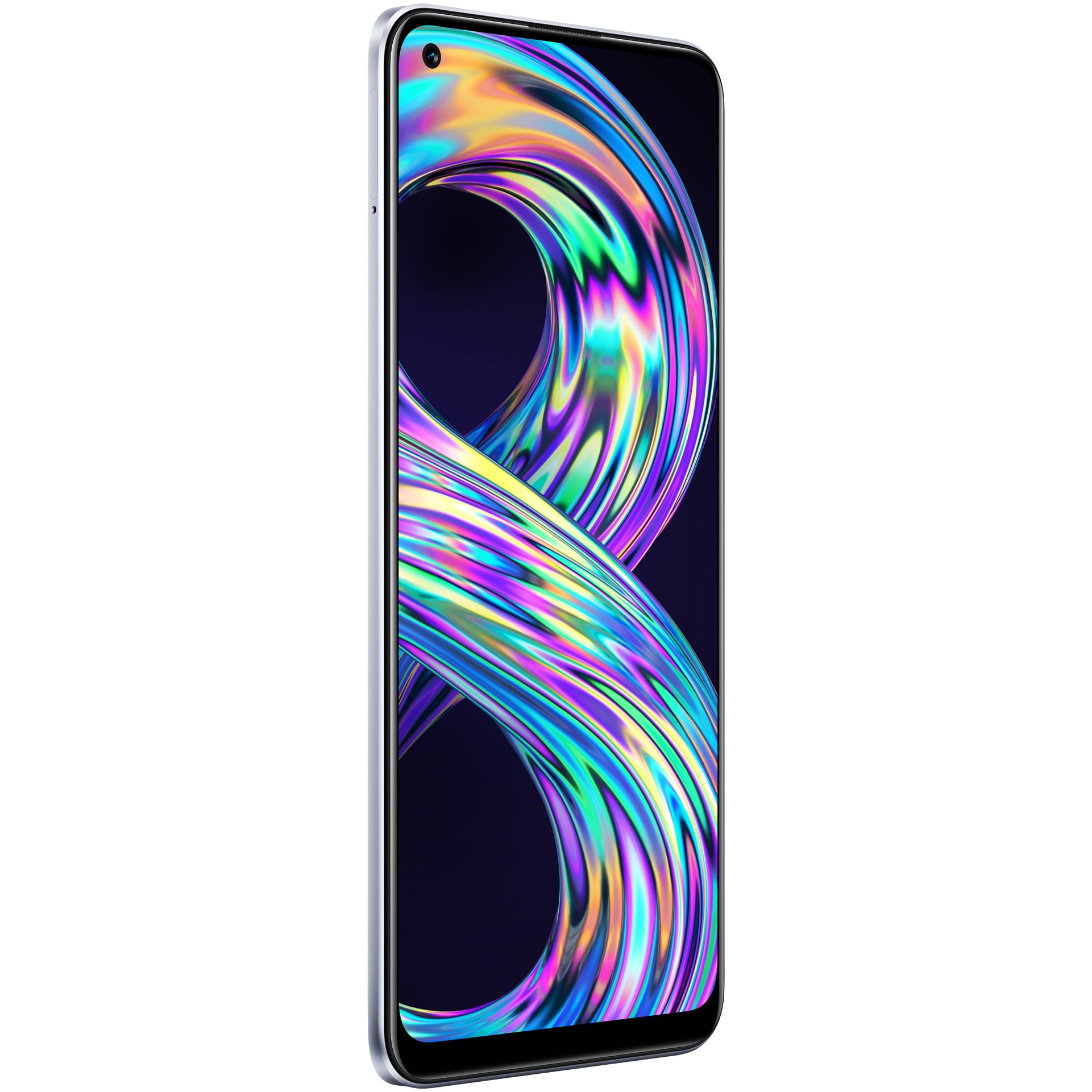 Смартфон Realme 8, Dual SIM, 6GB RAM, 128GB, 4G, Cyber Silver - eMAG.bg