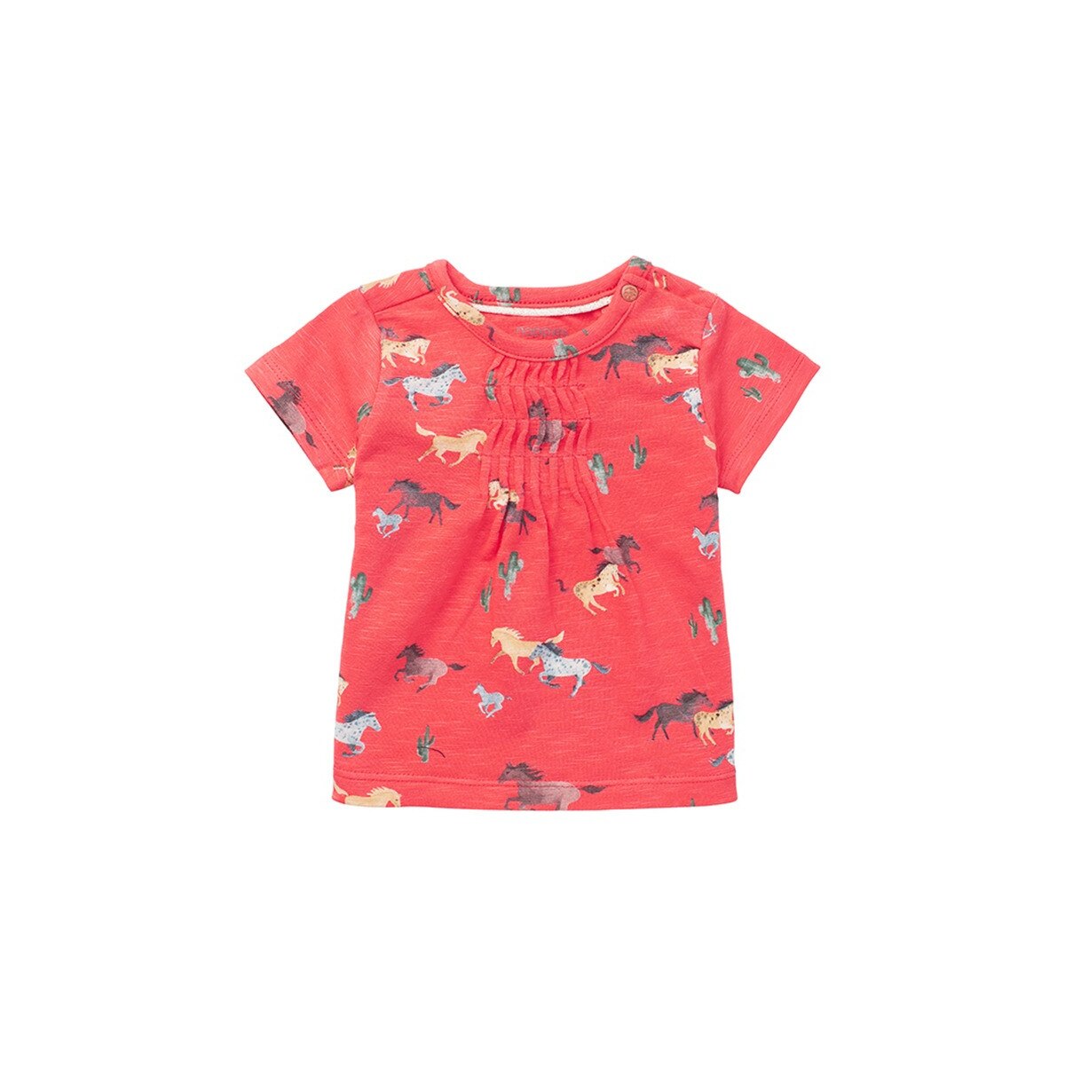 Tricou fetite, NOPPIES, bumbac organic, cu animale, Mauer, rosu