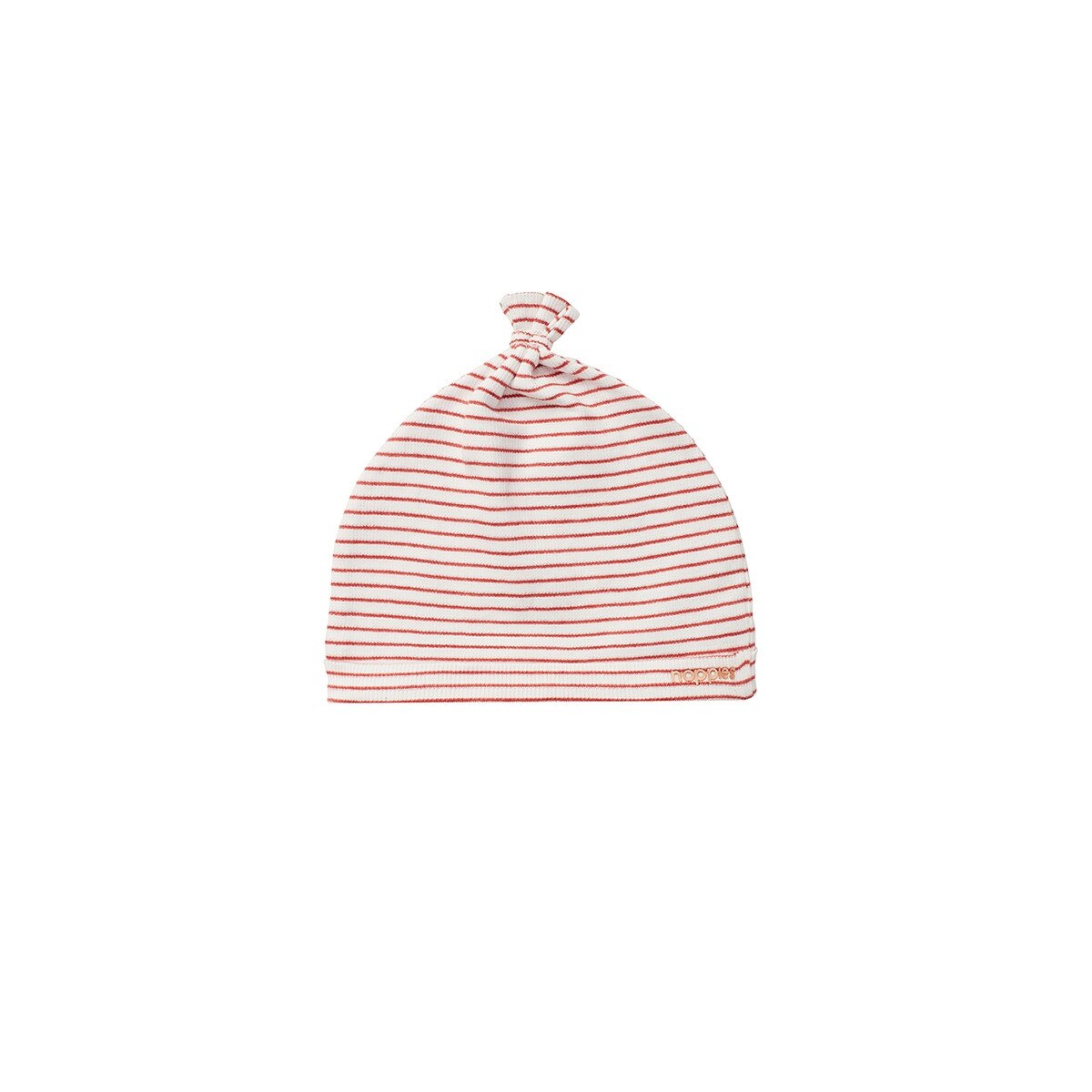 Caciula bebelusi, NOPPIES, bumbac organic, cu dungi, Maizy, alba , 3-6 luni