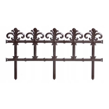 Gard de gradina decorativ, din plastic, maro inchis, 3.72 m x 34 cm Gard de gradina decorativ, din plastic, maro inchis, 3.72 m x 34 cm