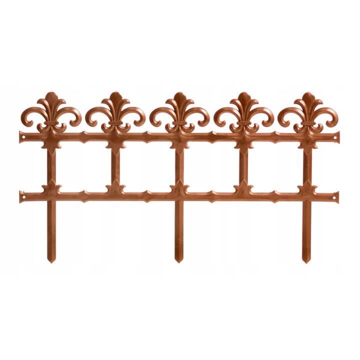 Gard de gradina decorativ, din plastic, maro deschis, 3.72 m x 34 cm