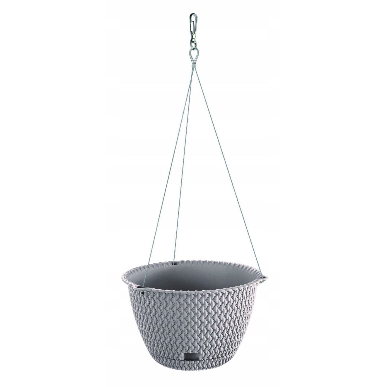 Ghiveci decorativ cu lant, rotund,​​​​​​​ gri, 23x14.5 cm, Splofy WS