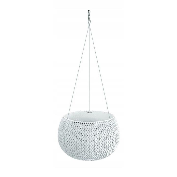Ghiveci decorativ cu lant, rotund, alb, 23.9x16.1 cm, Splofy Bowl WS