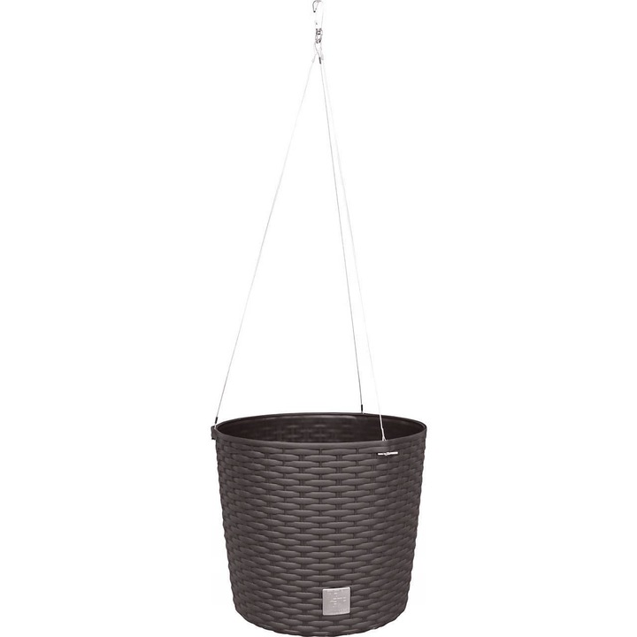 Декоративна саксия с верижка, кръгла, кафява, 25,6x21,9 см, Rato Round WS