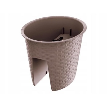 Ghiveci decorativ de flori, oval, pentru balustrade, cafeniu, 29.8x24.2x22.5 cm, Ratolla Railing Oval Ghiveci decorativ de flori, oval, pentru balustrade, cafeniu, 29.8x24.2x22.5 cm, Ratolla Railing Oval