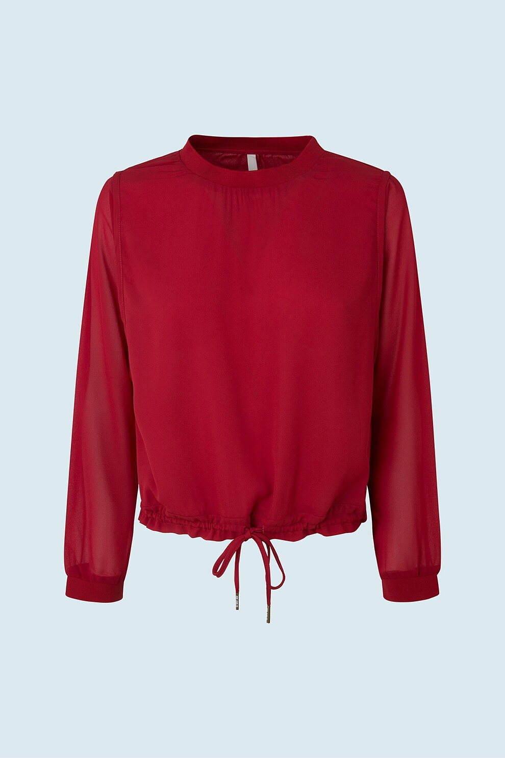 Pepe Jeans London, Bluza cu snur la terminatie, Rosu inchis