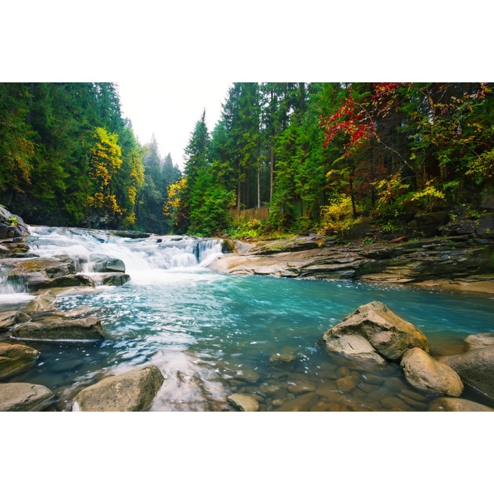 Самозалепващ се и миещ се тапет за стена Cascada54 Водопад на реката, 400 x 250 cm