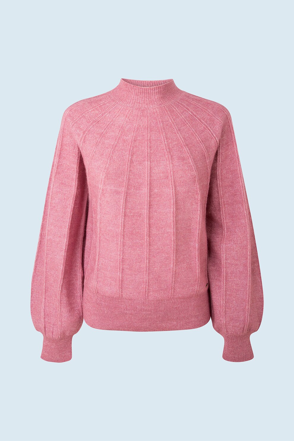 Pepe Jeans London, Pulover texturat cu maneci bufante, Roz