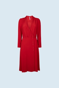 Pepe Jeans London, Rochie midi petrecuta, Rosu Pepe Jeans London, Rochie midi petrecuta, Rosu