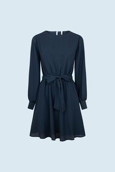 Pepe Jeans London, Rochie scurta evazata cu un cordon, Bleumarin Pepe Jeans London, Rochie scurta evazata cu un cordon, Bleumarin